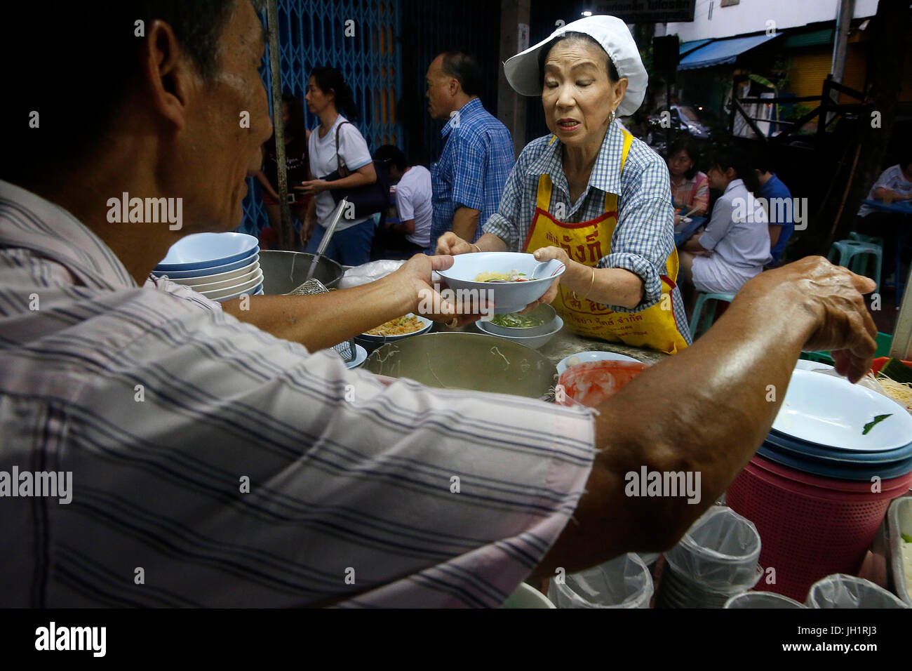 Bangkok street food stallo. Thailandia. Foto Stock