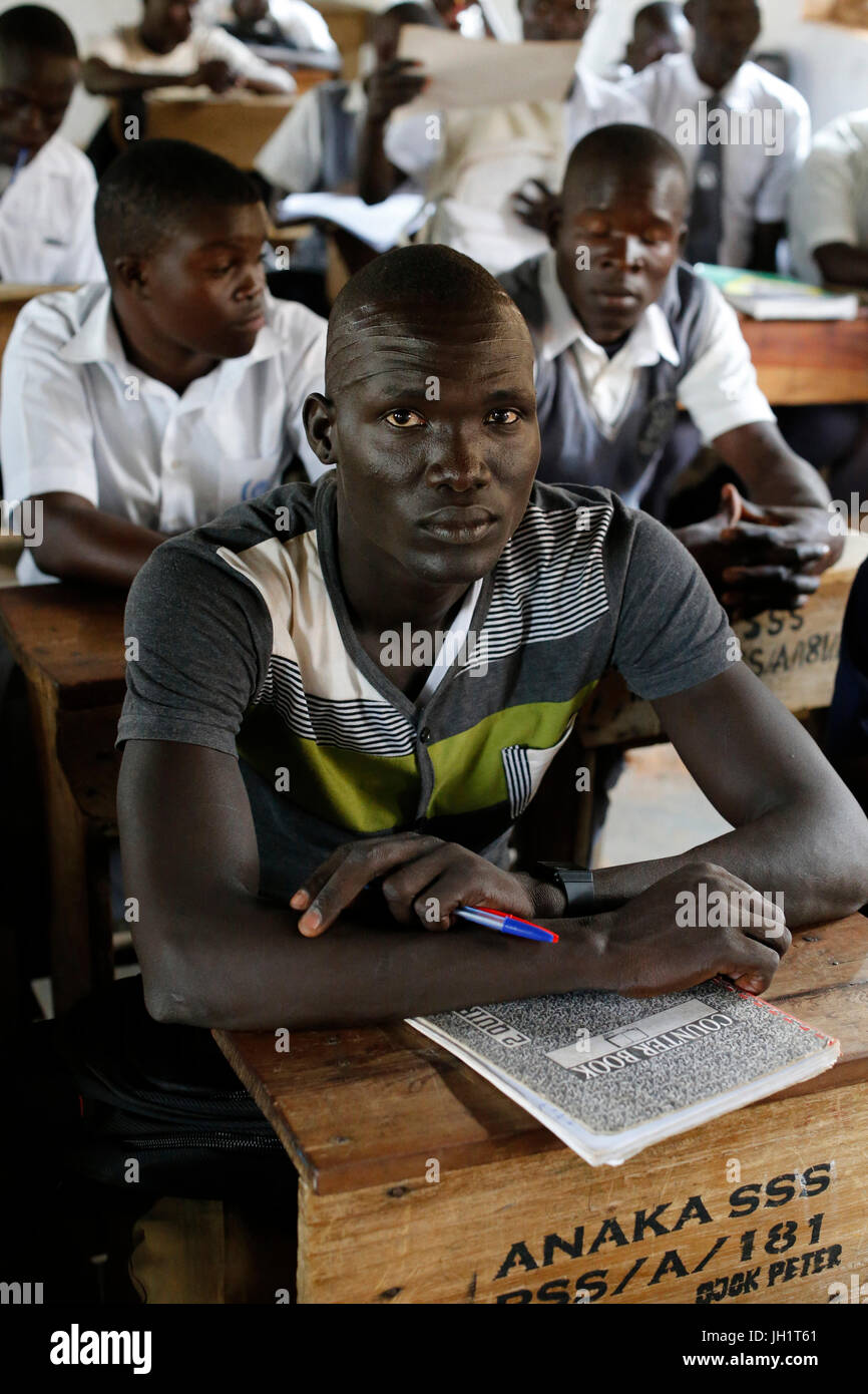 Anaka senior scuola secondaria. Studente sudanese. Uganda. Foto Stock