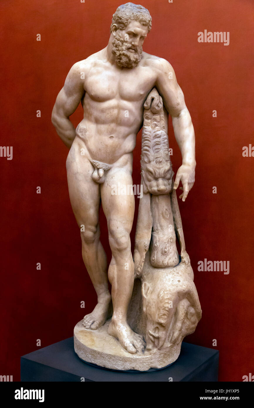 Ercole Farnese, 3° secolo D.C., Galleria degli Uffizi, Firenze, Toscana, Italia, Europa Foto Stock