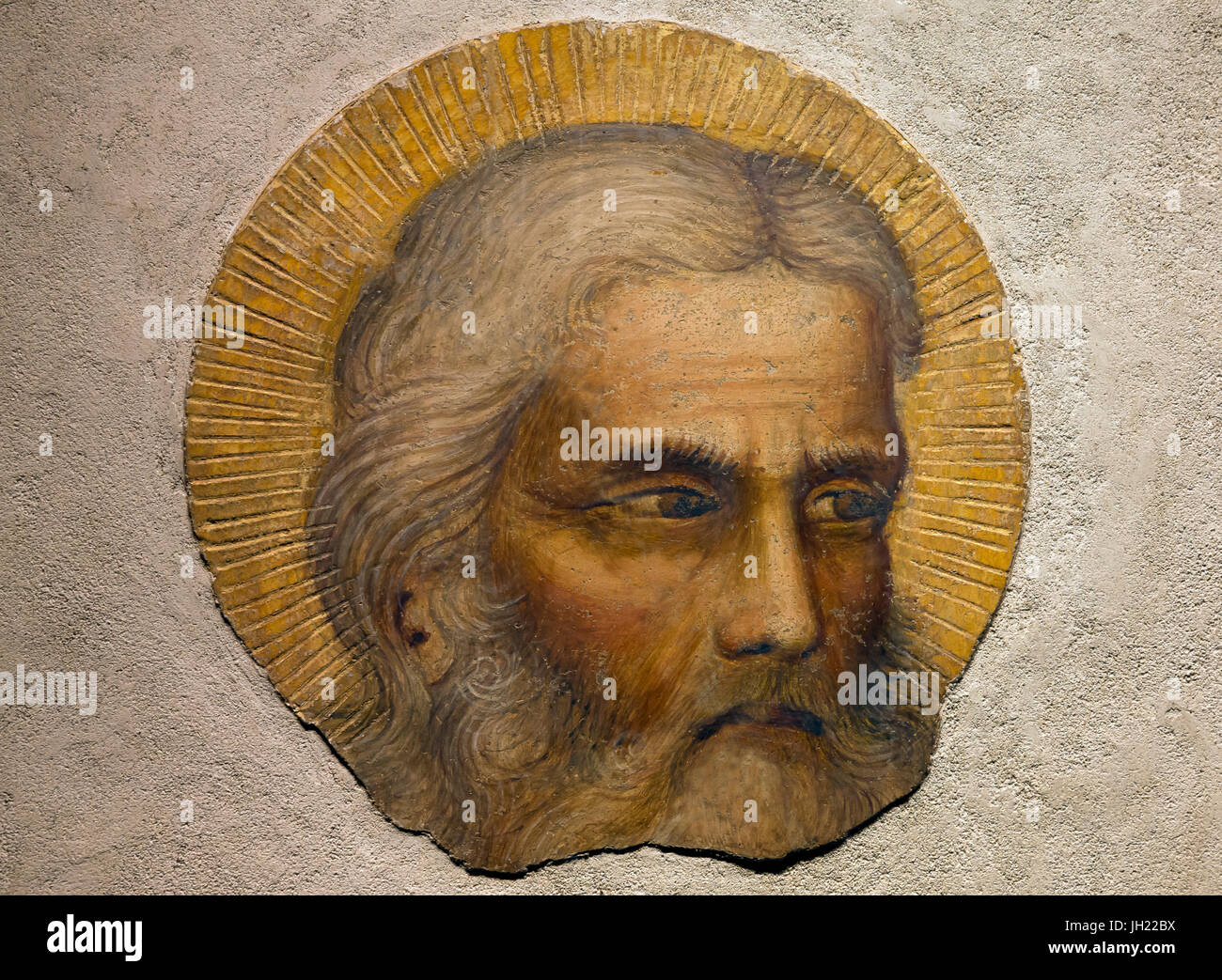 Testa di un età compresa tra Saint, Giottino, 1350-1355, Ospedale degli Innocenti, Firenze, Toscana, Italia, Europa Foto Stock