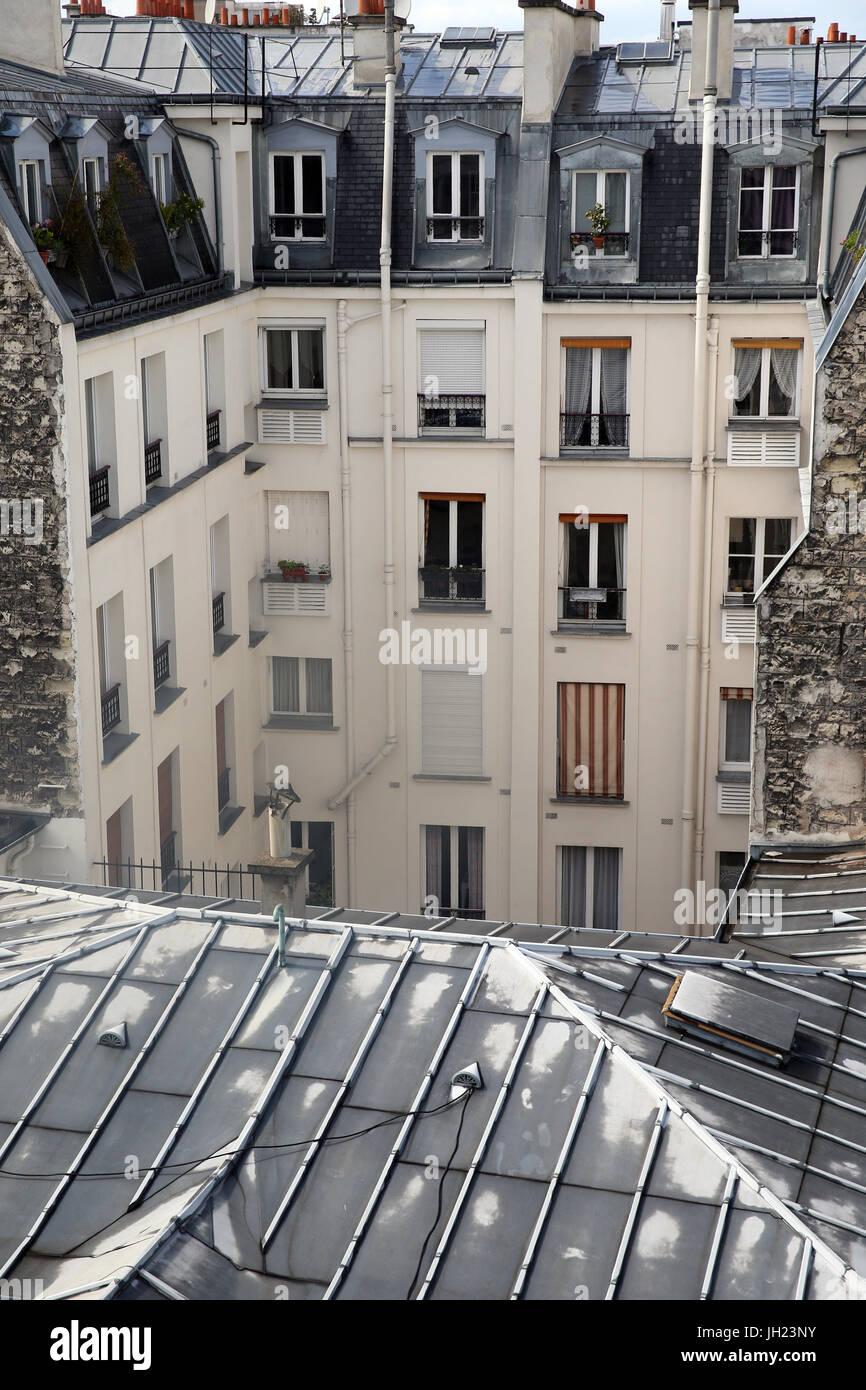 Appartamento tetti di Parigi. La Francia. Foto Stock