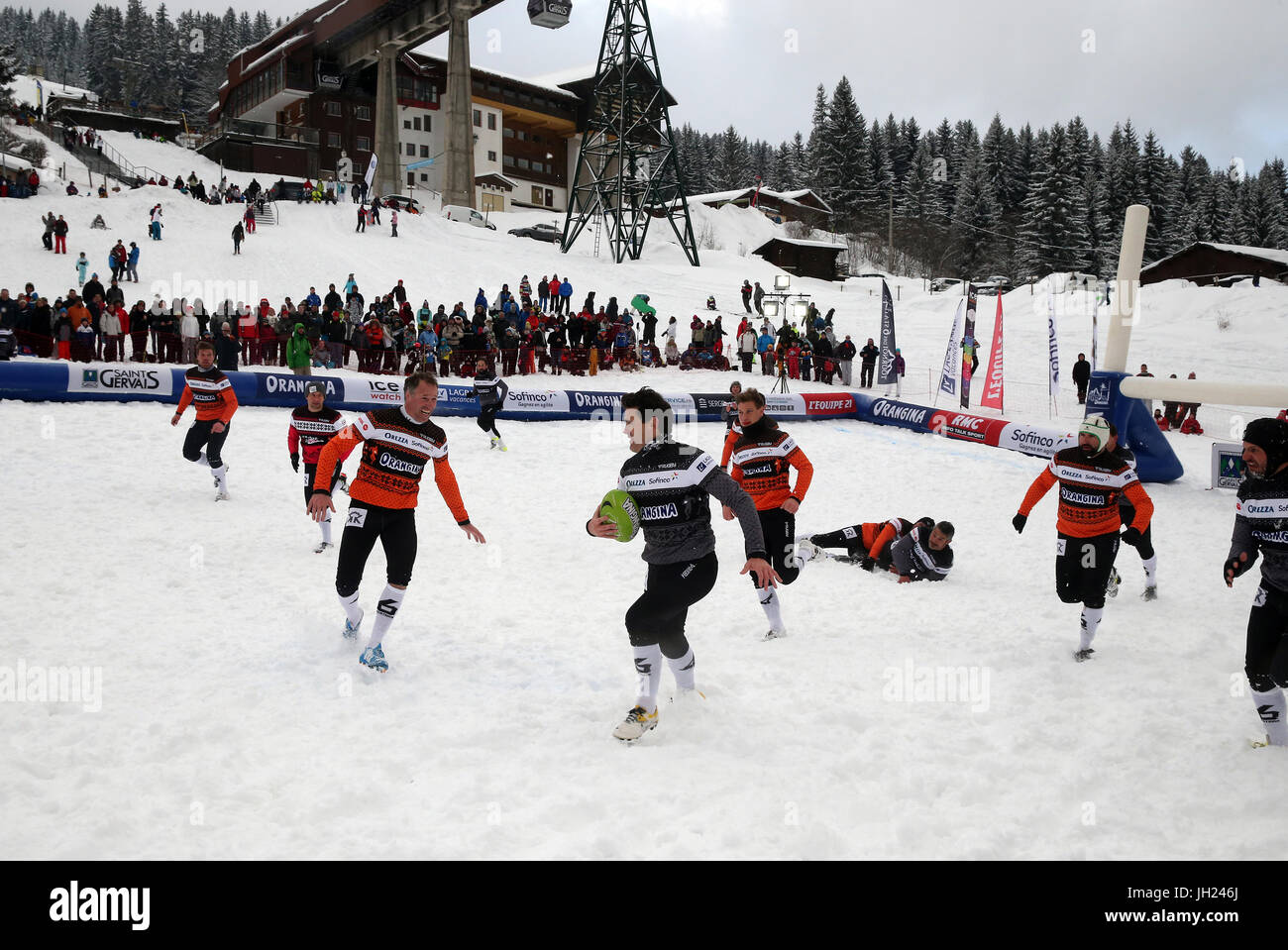 Rugby sei nazioni campionato su neve. La Francia. Foto Stock