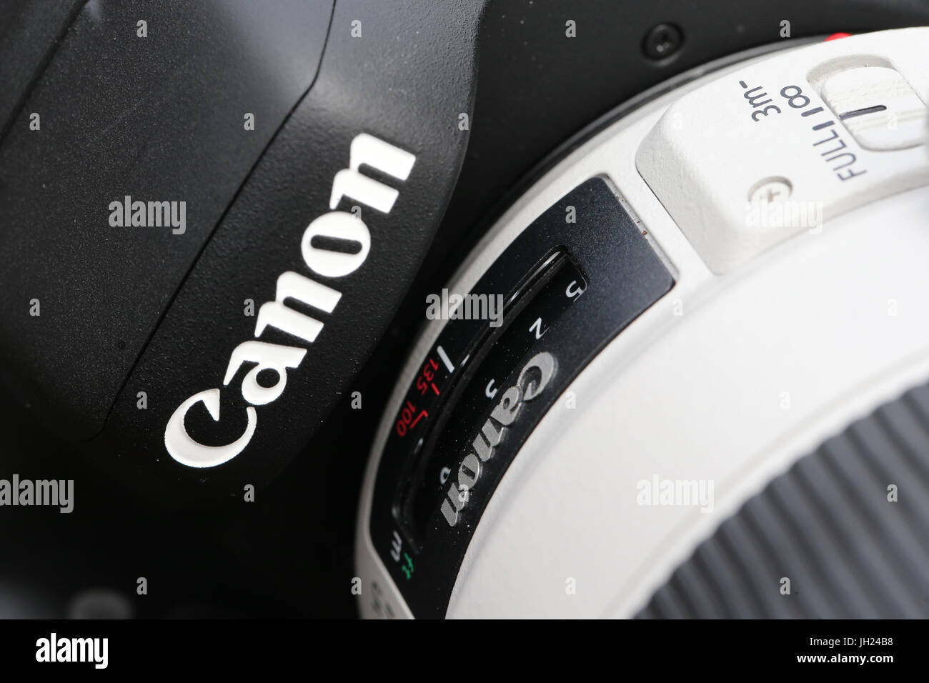 Fotocamere digitali professionali e lenti. Foto Stock