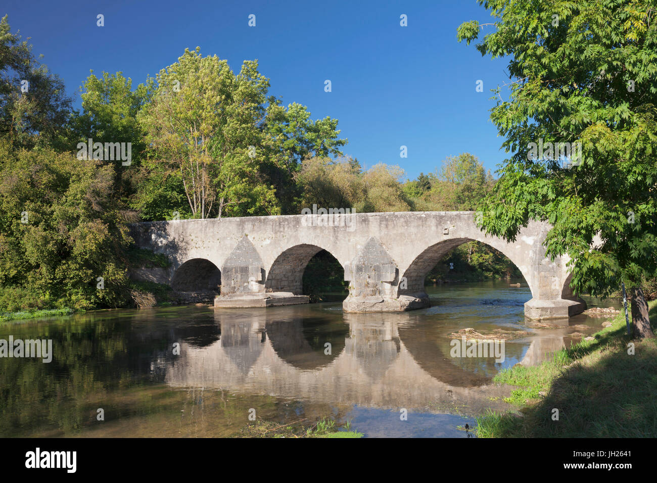 Ponte Altmuhl, Pfunz, Walting, Eichstaett, Altmuhltal, Baviera, Germania, Europa Foto Stock