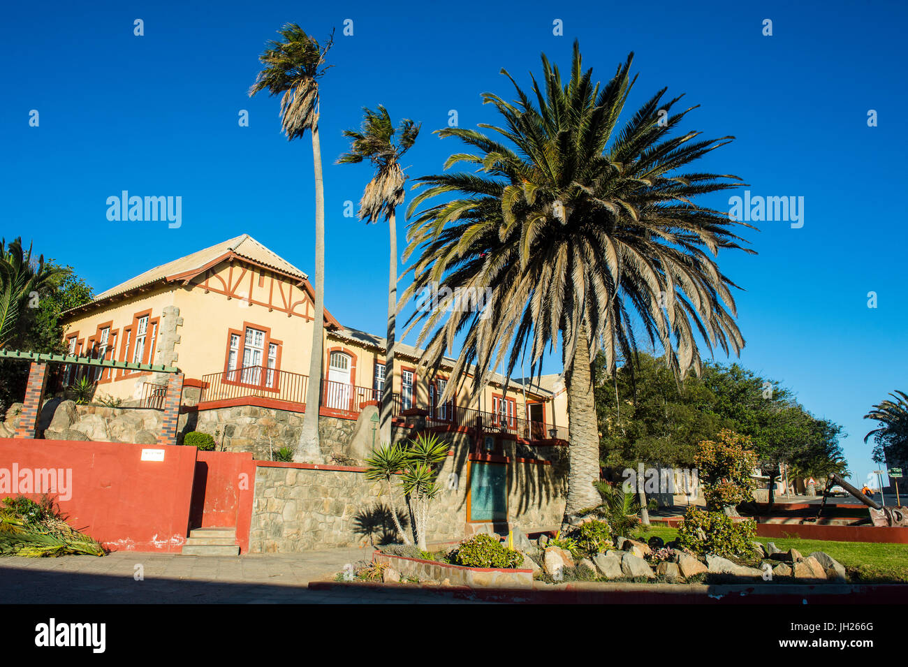 In vecchio stile coloniale case tedesche in Luderitz, Namibia, Africa Foto Stock