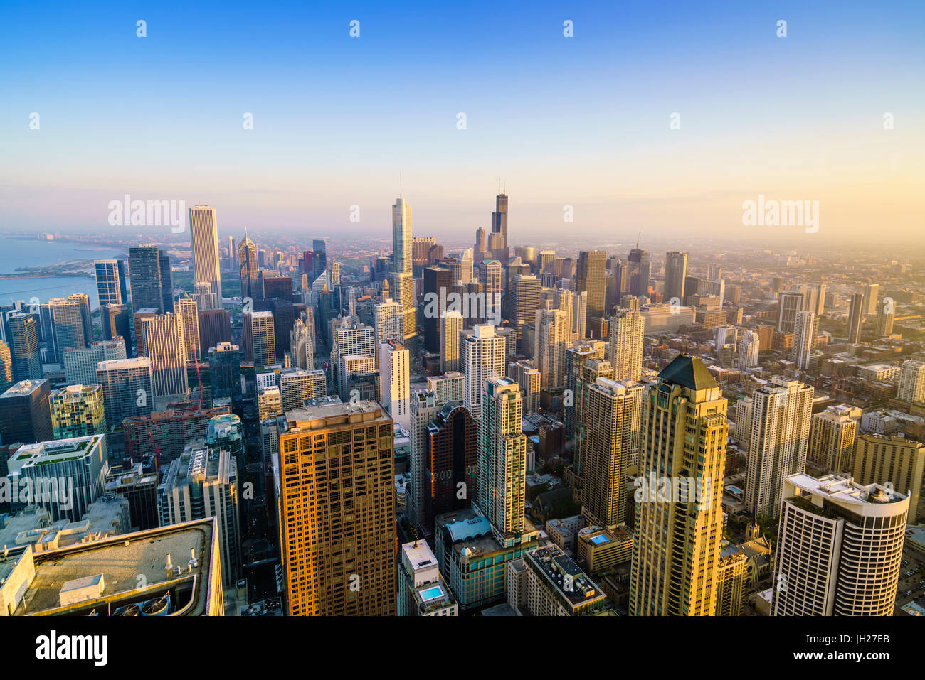 Skyline della città di Chicago, Illinois, Stati Uniti d'America, America del Nord Foto Stock