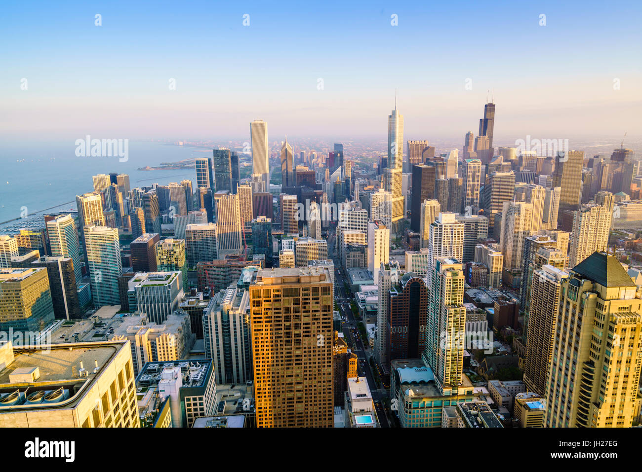 Skyline della città di Chicago, Illinois, Stati Uniti d'America, America del Nord Foto Stock