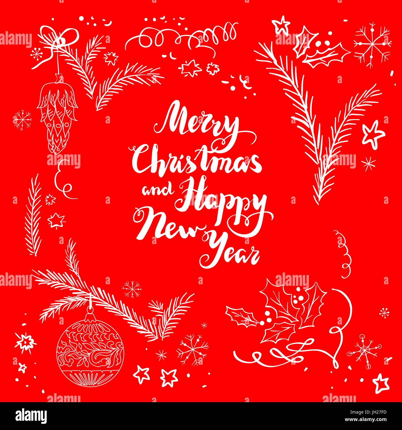 Schizzo di Natale insieme Illustrazione Vettoriale