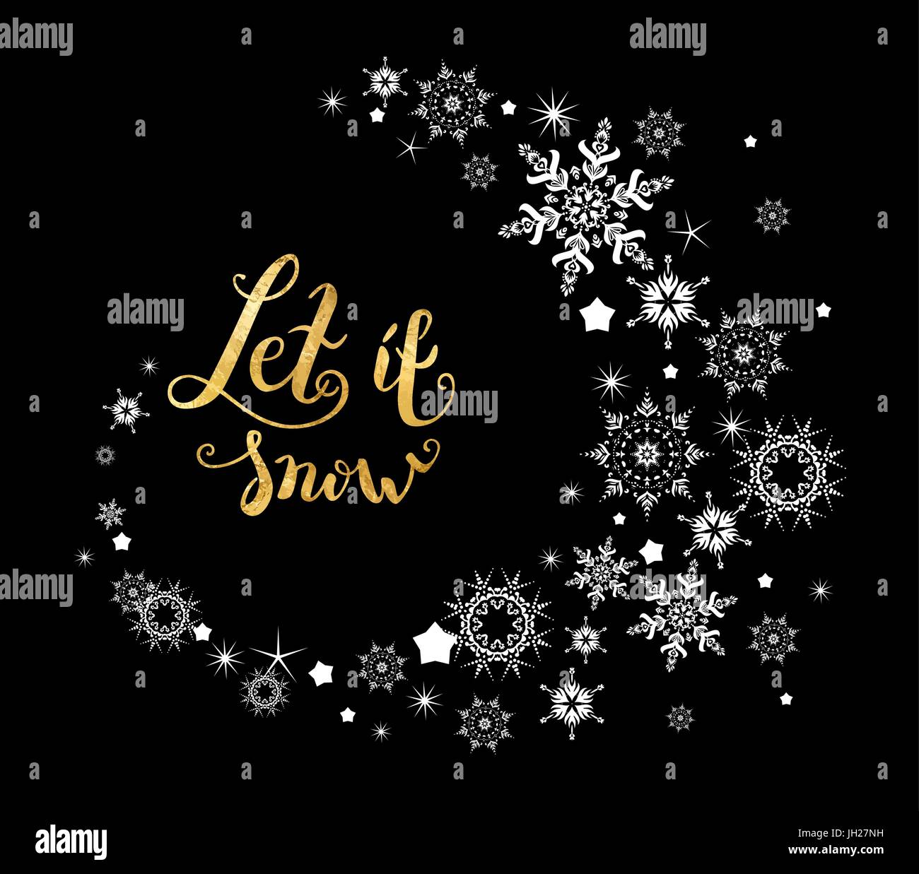 Neve scritte in oro Illustrazione Vettoriale