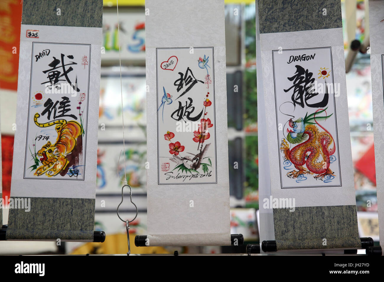 Artigianato Cinese per la vendita in Chinatown. Singapore. Foto Stock