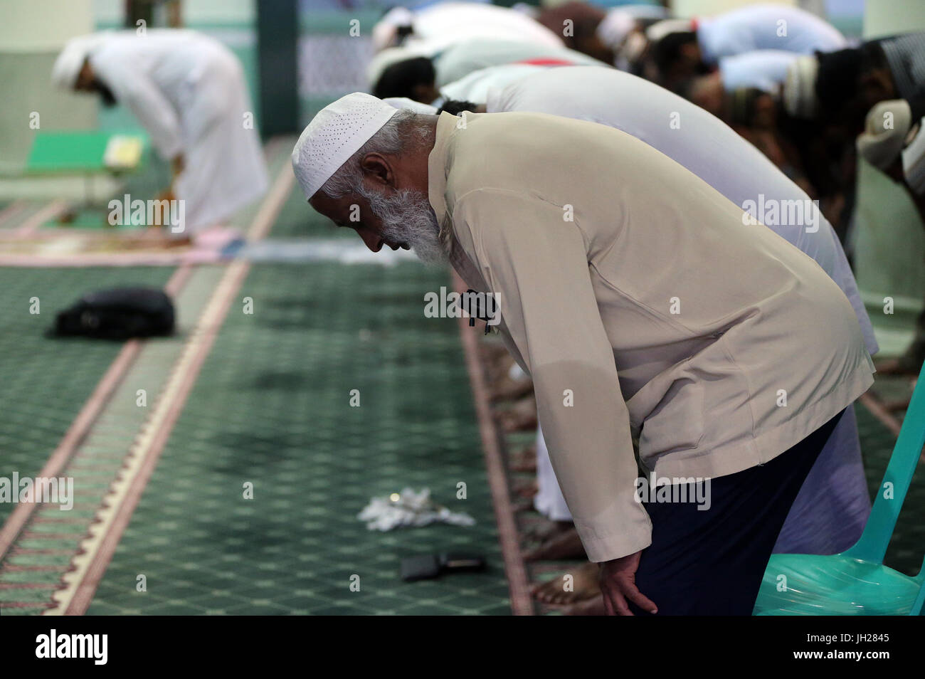 Masjid Jamae uno dei primissimi moschee in Singapore situato a Chinatown. I musulmani pregano. Salat. Singapore. Foto Stock