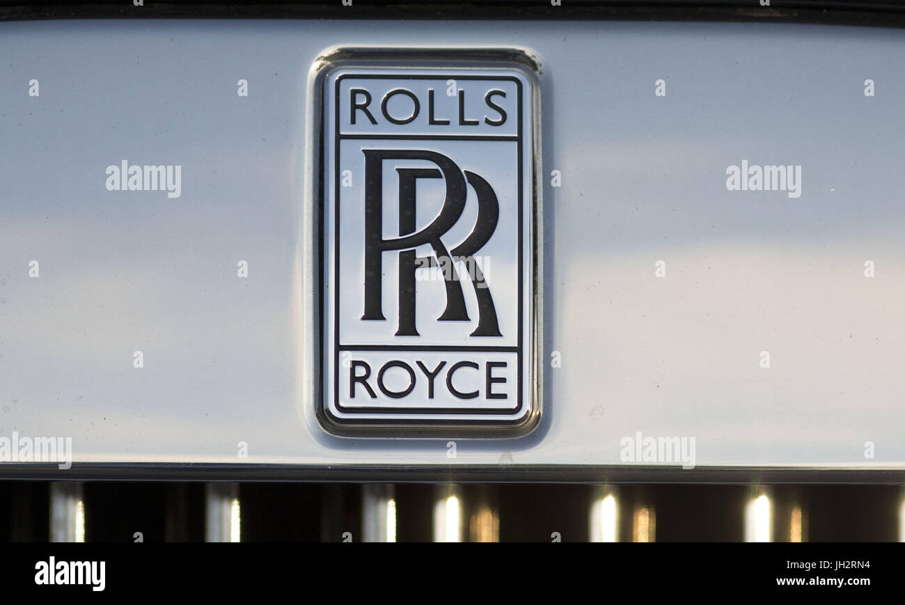 Westwood, CALIFORNIA, STATI UNITI D'AMERICA. 11 Luglio, 2017. Immagine di una Rolls Royce logo su Martedì 11 Luglio 2017.ARMANDO ARORIZO. Credito: Armando Arorizo/Prensa Internacional/ZUMA filo/Alamy Live News Foto Stock