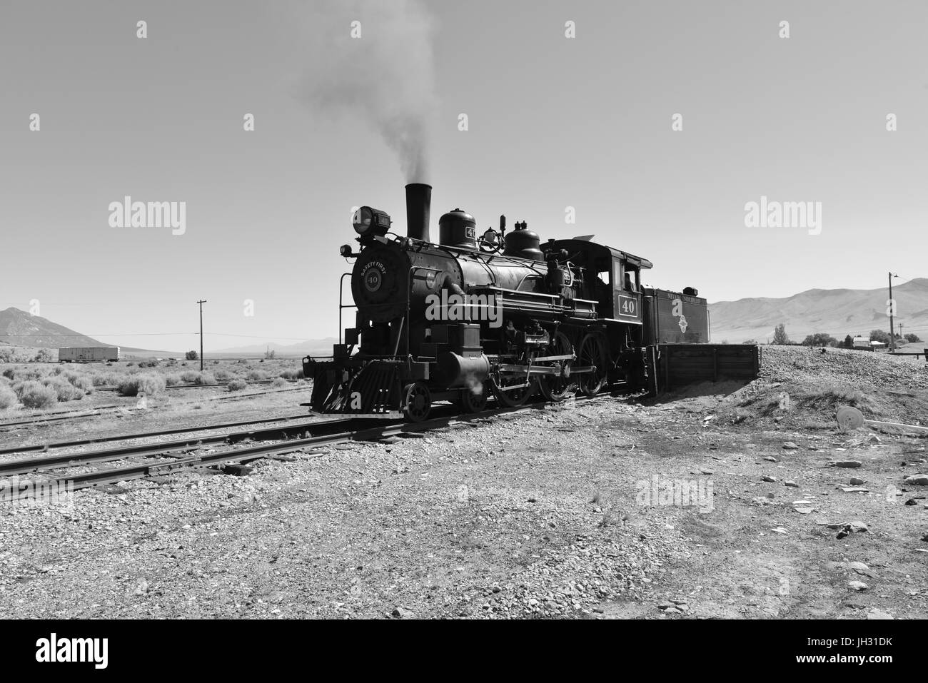 Una locomotiva a vapore in Nevada. Foto Stock