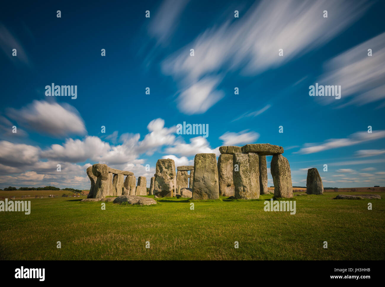 Stonehenge, Wiltshire, Regno Unito.Il sito e i suoi dintorni sono stati aggiunti alla UNESCO la lista dei siti del Patrimonio Mondiale nel 1986. Foto Stock