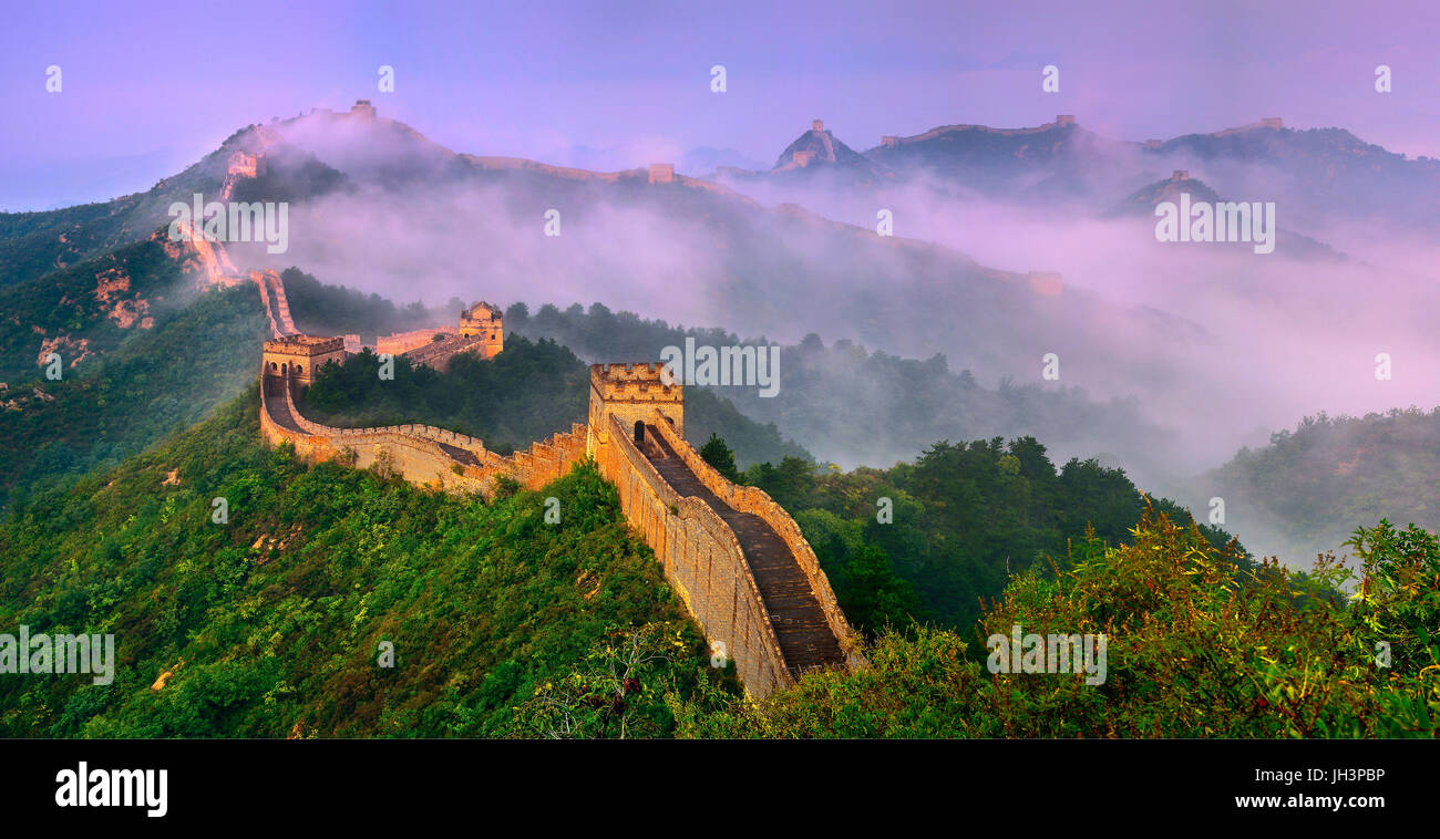 Grande Muraglia Jinshanling,,Hebei,Cina Foto Stock