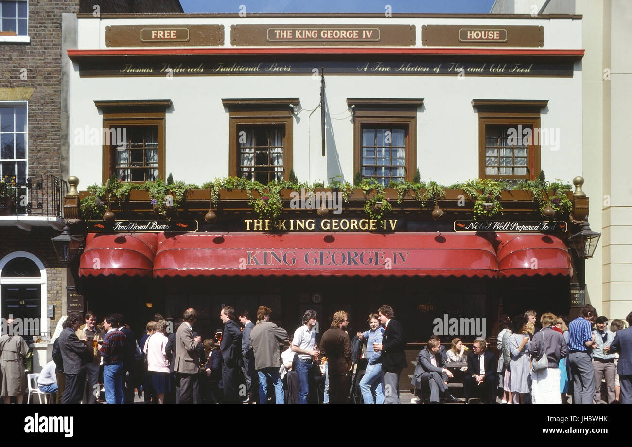 Il re George IV pub, Montpelier Square. Londra (ora demolita) Circa ottanta Foto Stock