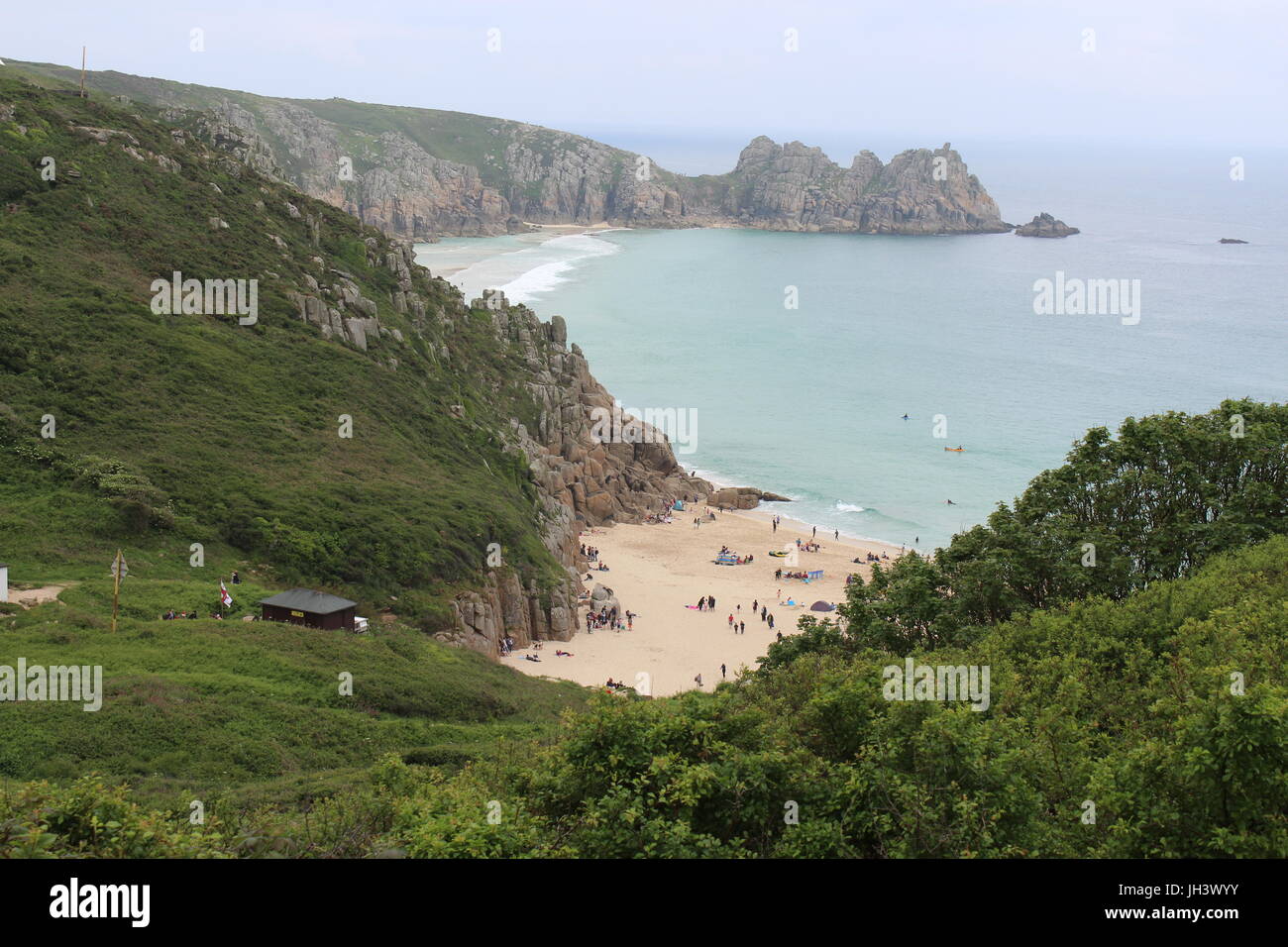 Porth curno Cornovaglia Foto Stock