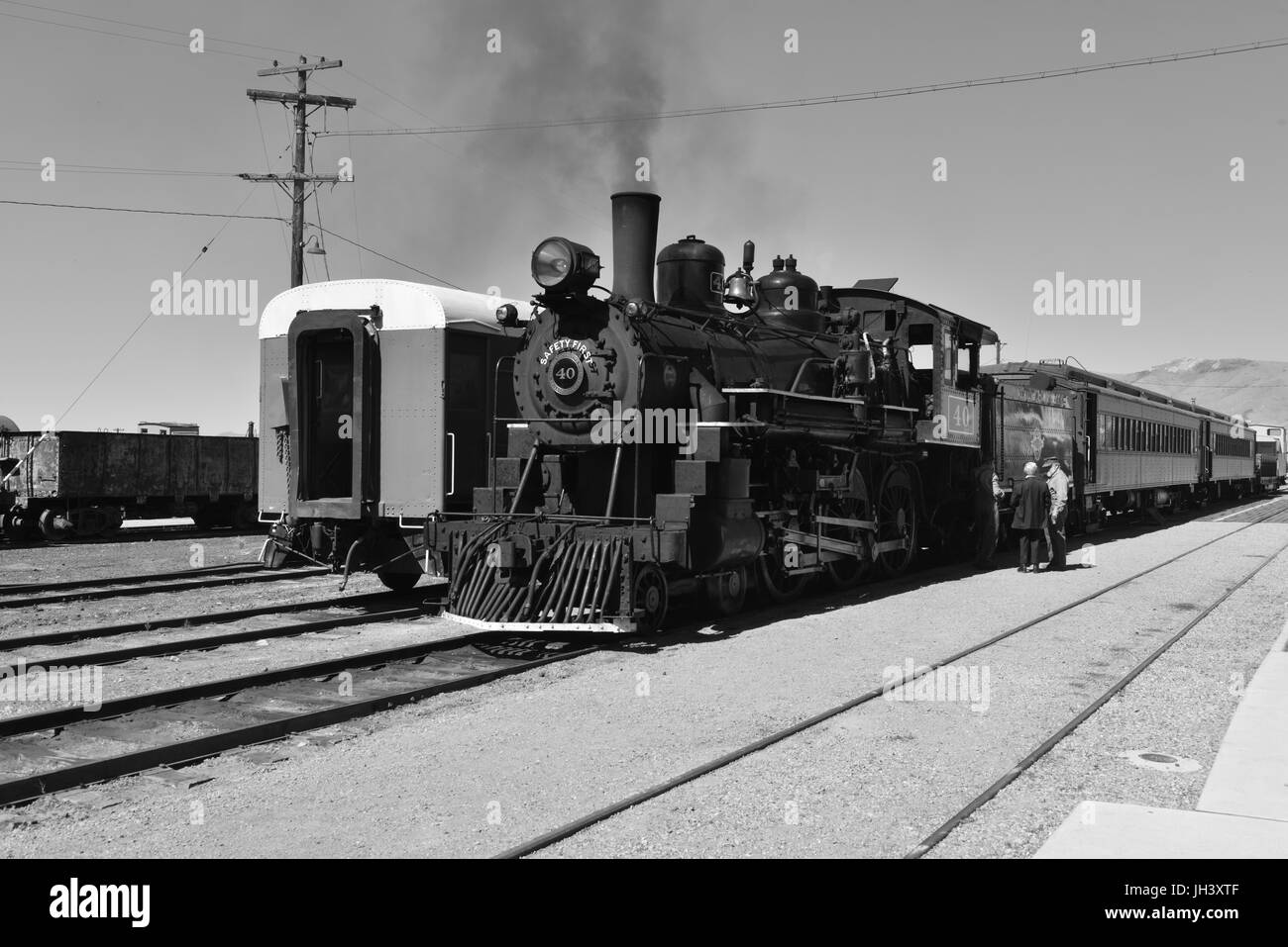 Una locomotiva a vapore in Nevada. Foto Stock