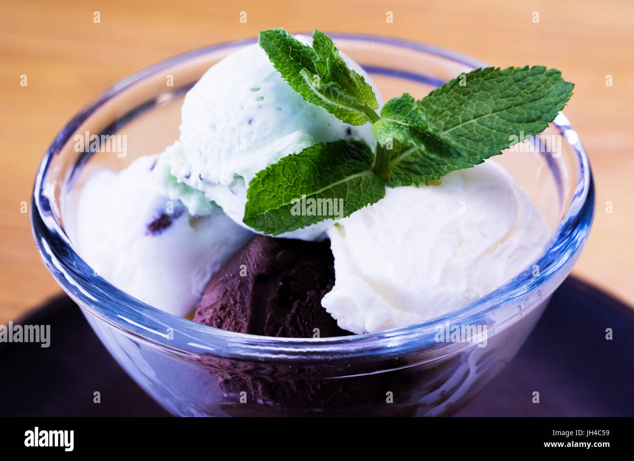 Fatti in casa a base di Firenze Gelato. Alal stracciatella Foto Stock