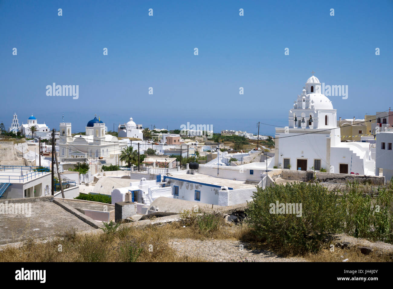 Chiese ortodosse a Thira, SANTORINI, CICLADI GRECIA Foto Stock