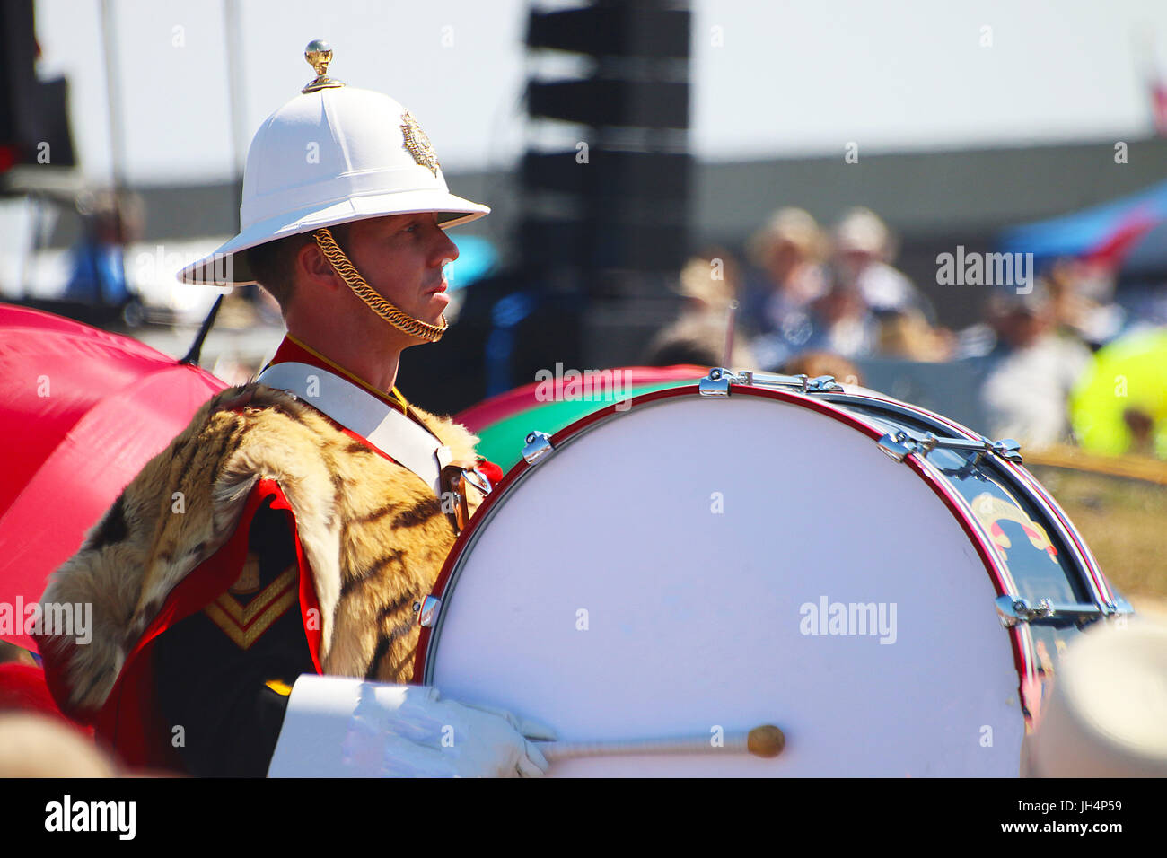 Royal Marines Band batterista Walmer 2017 Foto Stock