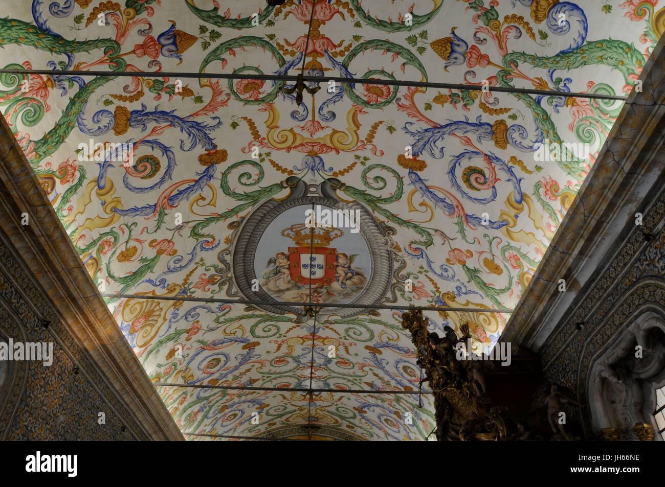 São Miguel cappella, all'interno, 2017, palazzo scolastico dell'Università di Coimbra, Coimbra, Portogallo. Foto Stock