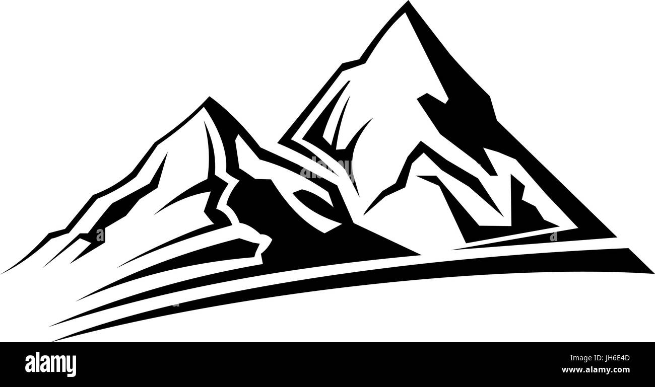 Semplice silhouette di montagna Illustrazione Vettoriale
