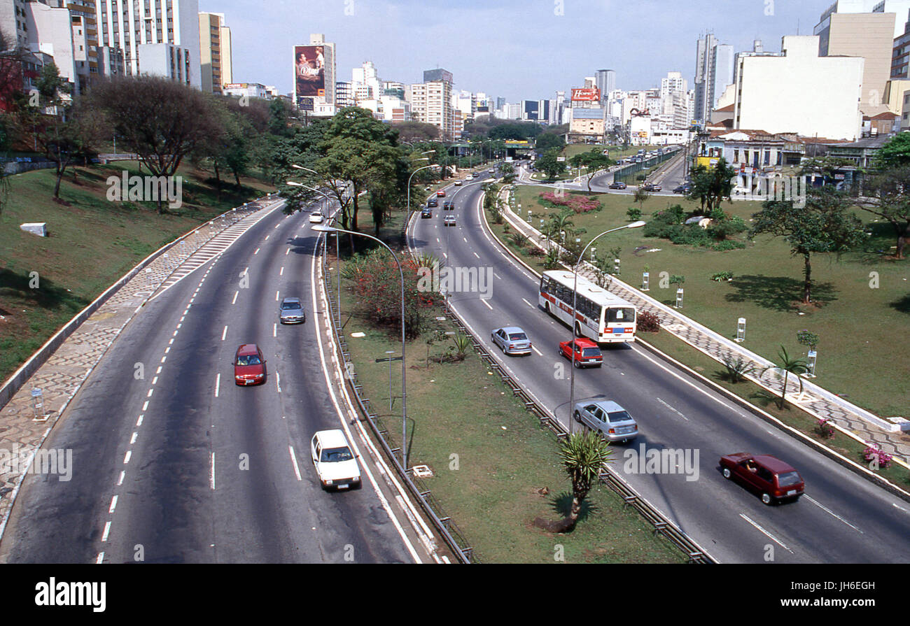 Avenue 23 Maggio, Sao Paulo, Brasile Foto Stock