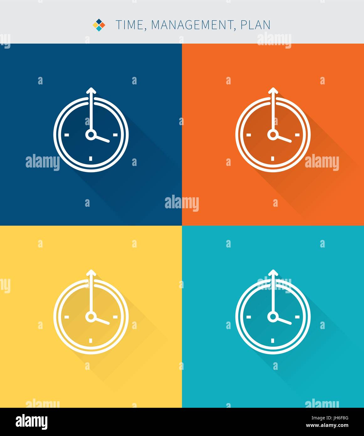 Sottile linea di set di icone del tempo e di pianificazione e gestione , moderno stile semplice Illustrazione Vettoriale