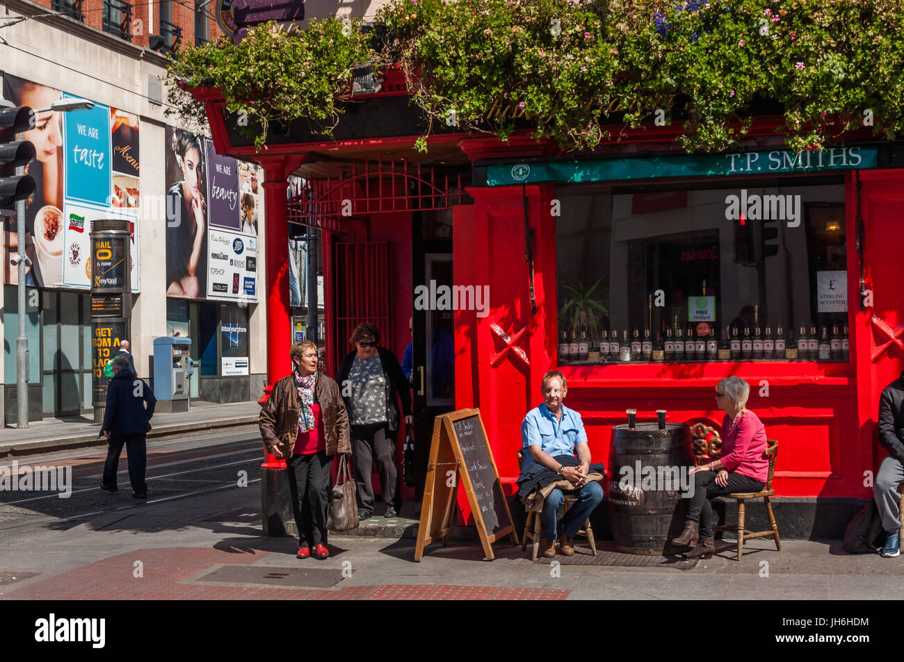 Scena di strada a Dublino Foto Stock