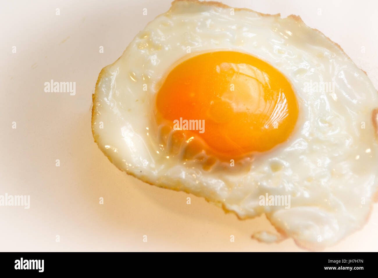 Fotografia di un uovo fritto dettaglio Foto Stock