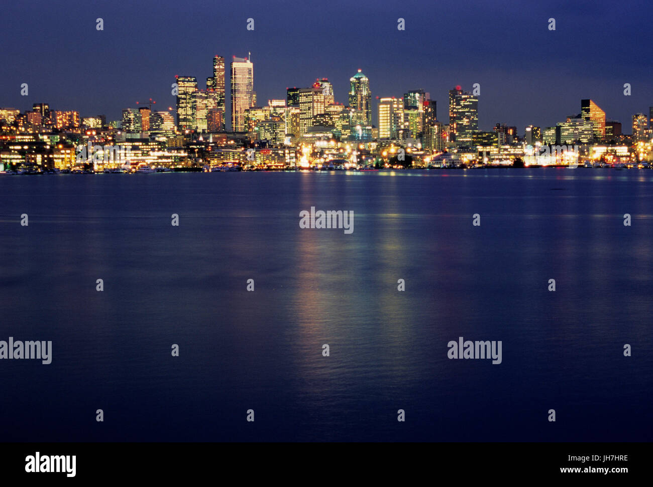 Il centro di vista al tramonto, lavori Gas Park, Seattle, Washington Foto Stock