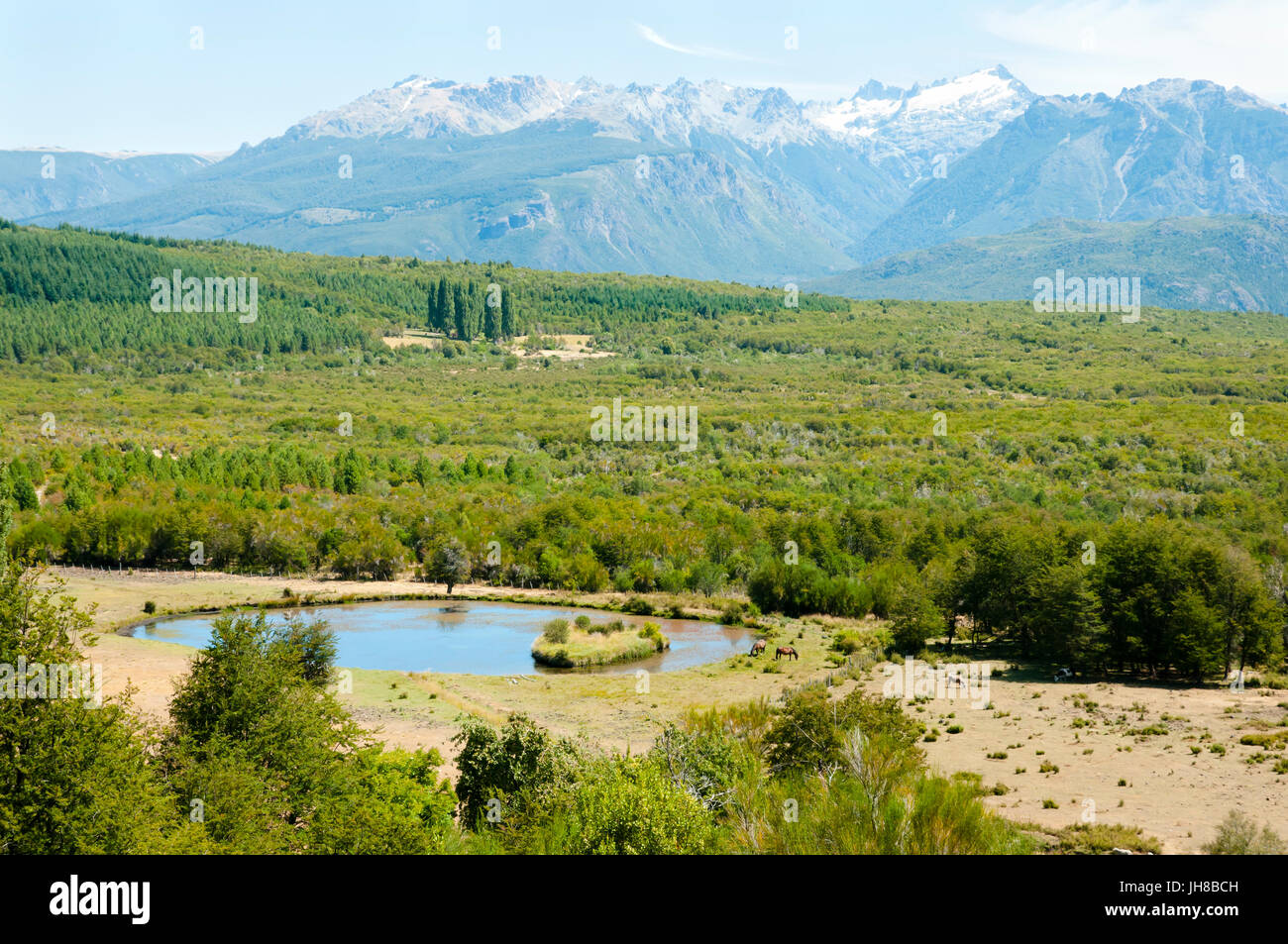 Cavalli Enclosure - Patagonia - Argentina Foto Stock