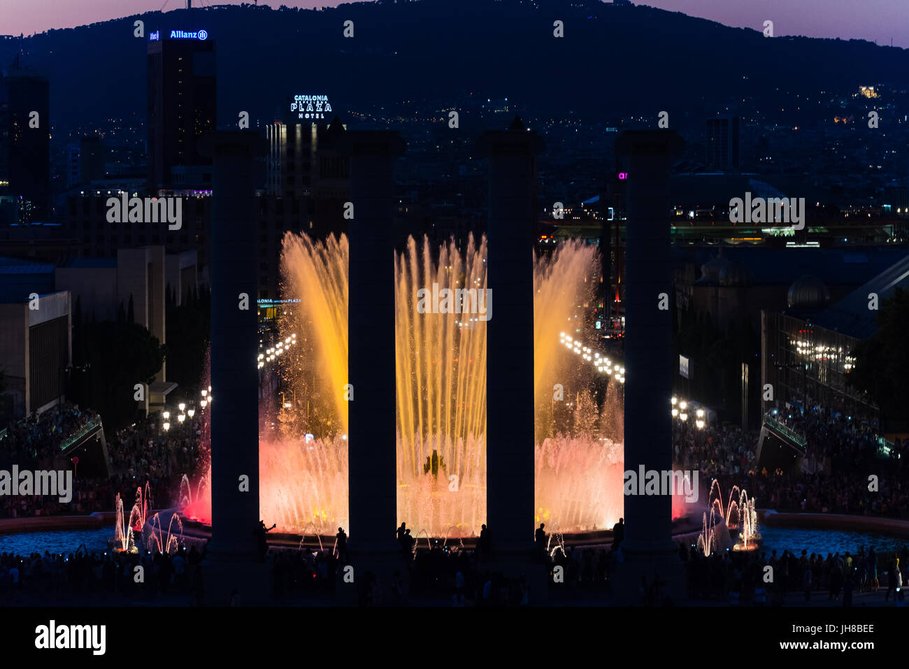 Barcellona, Spagna Giugno 2015: vista su font magica de mont juic Foto Stock