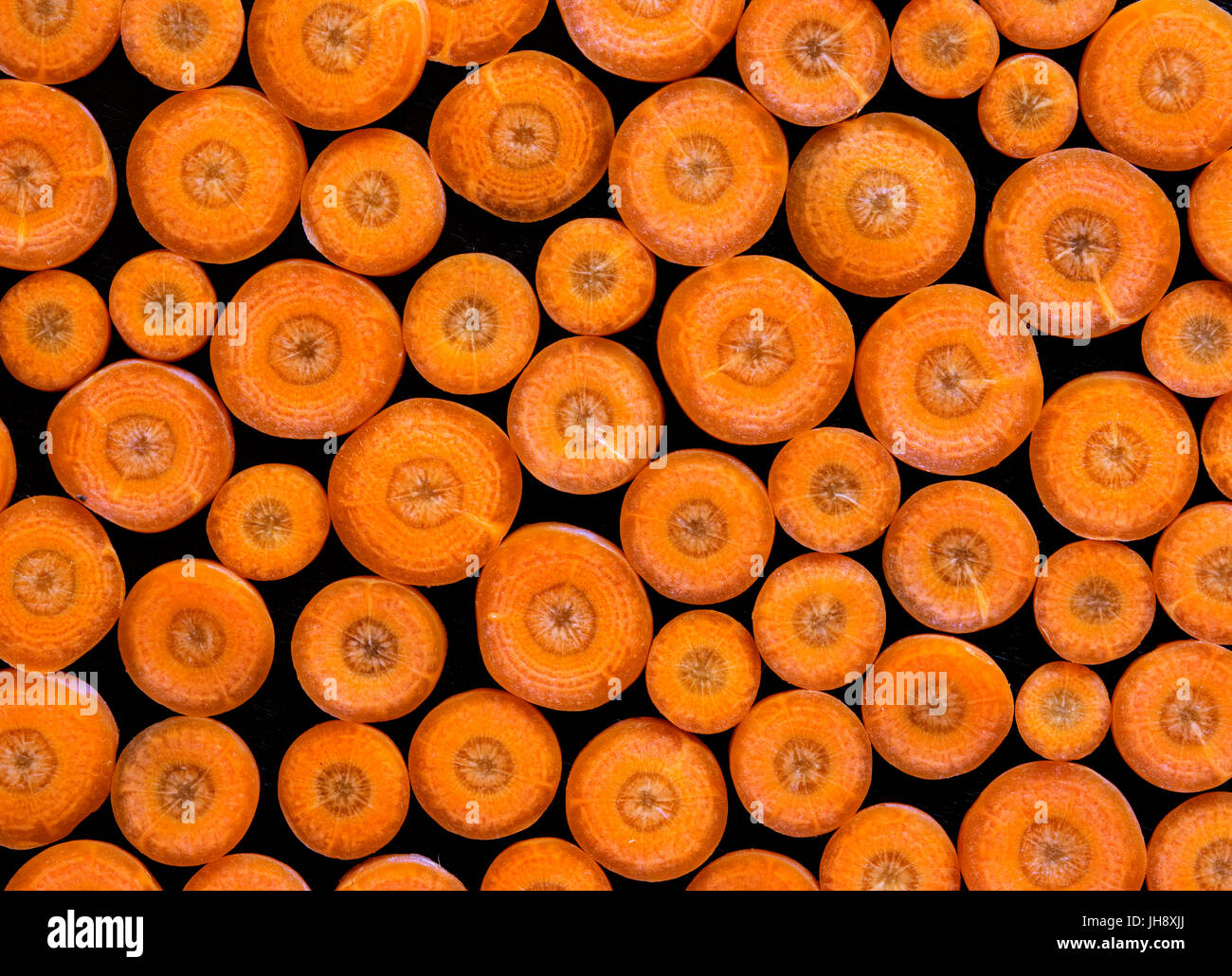 Anelli di carota pattern. Vista superiore Foto Stock