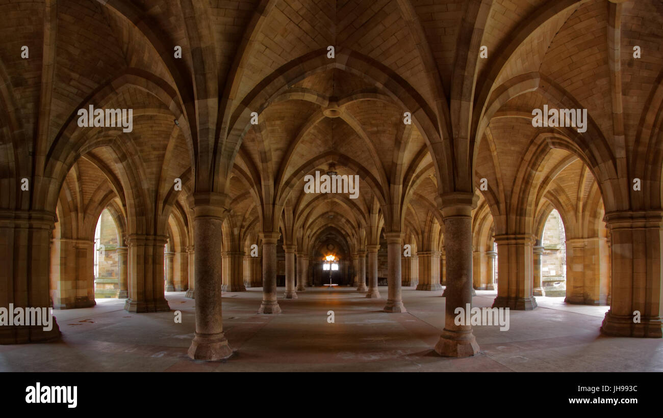 Università di Glasgow chiostri archi ingresso Hunterian Museum e il cortile Foto Stock