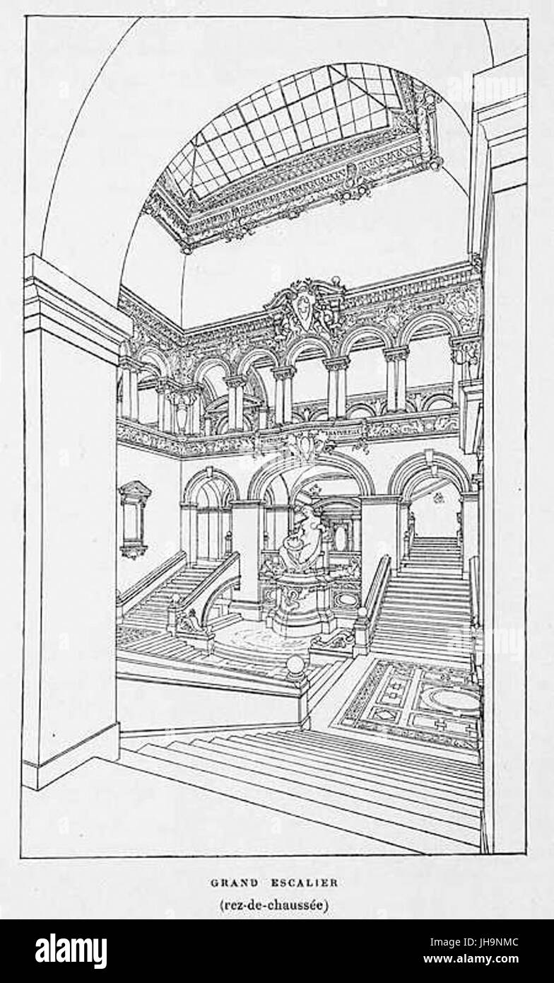 Grand escalier du Palais de Rumine Foto Stock