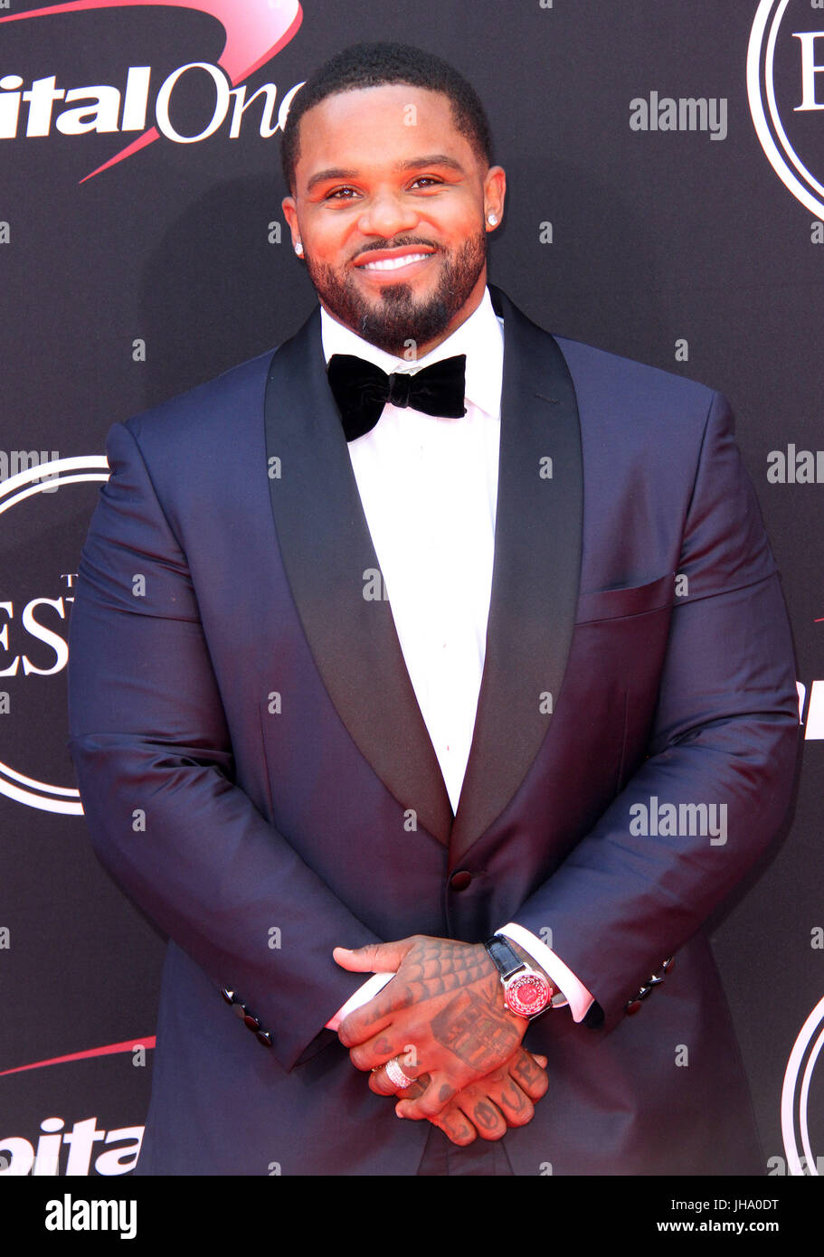 Los Angeles, CA, Stati Uniti d'America. 12 Luglio, 2017. 12 Luglio 2017 - Los Angeles, California - Prince Fielder. 2017 ESPYS Awards arrivi presso il Microsoft Theatre di Los Angeles. Photo credit: AdMedia Credito: AdMedia/ZUMA filo/Alamy Live News Foto Stock