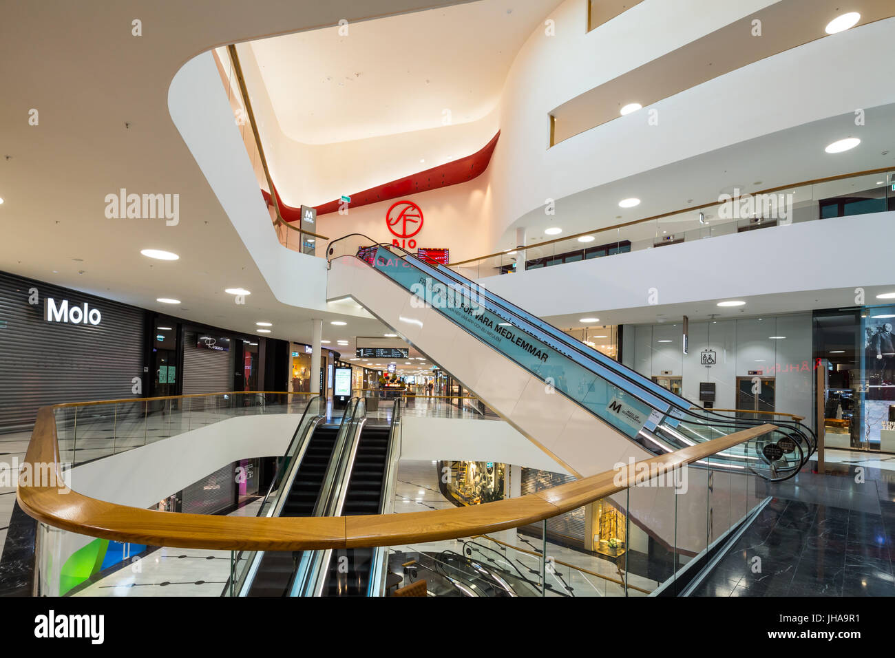 All'interno del Mall of Scandinavia, Solna, Svezia. Foto Stock
