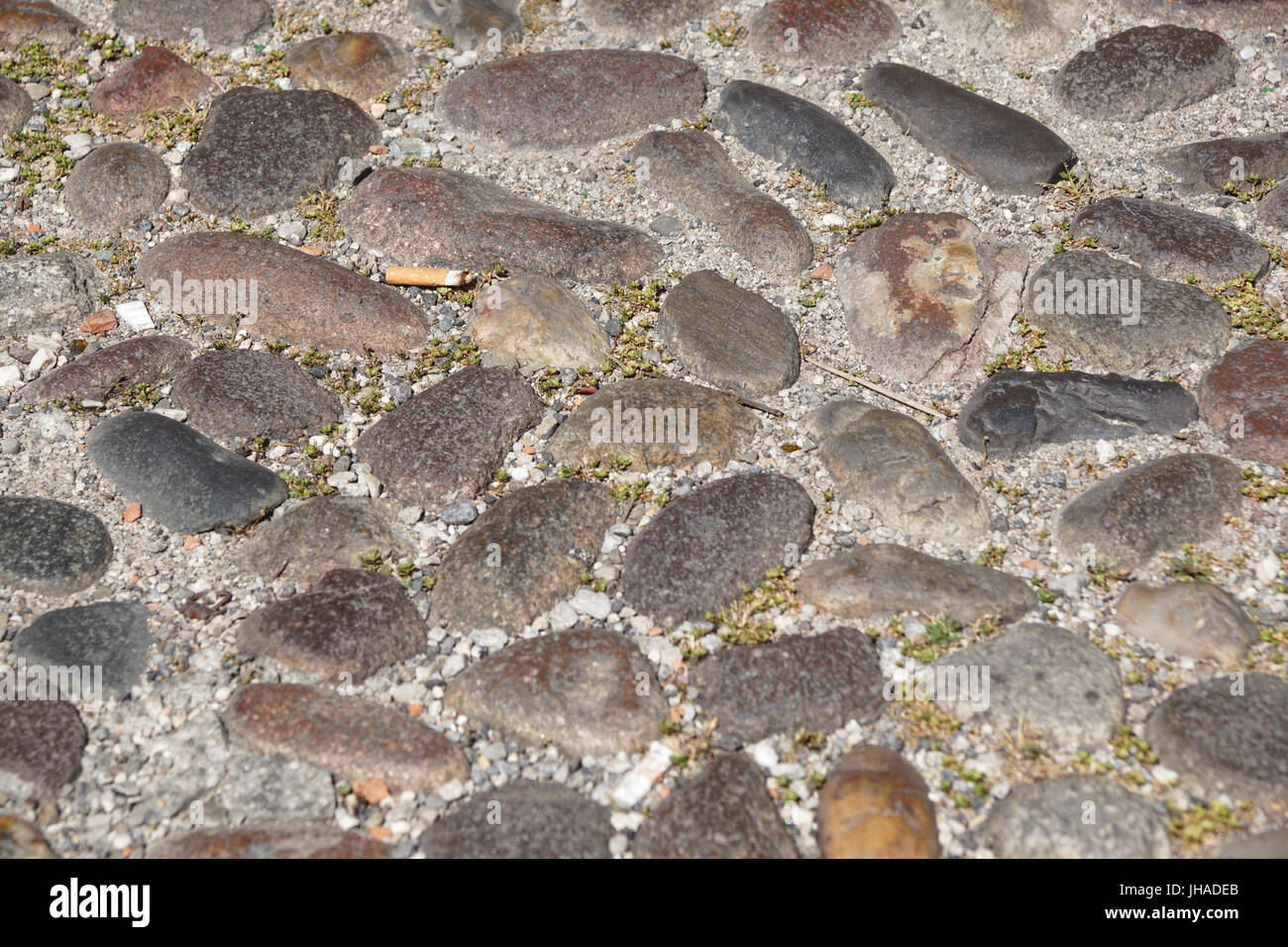 Ciottoli piastrelle per pavimento in prospettiva con selezione di messa a fuoco Foto Stock