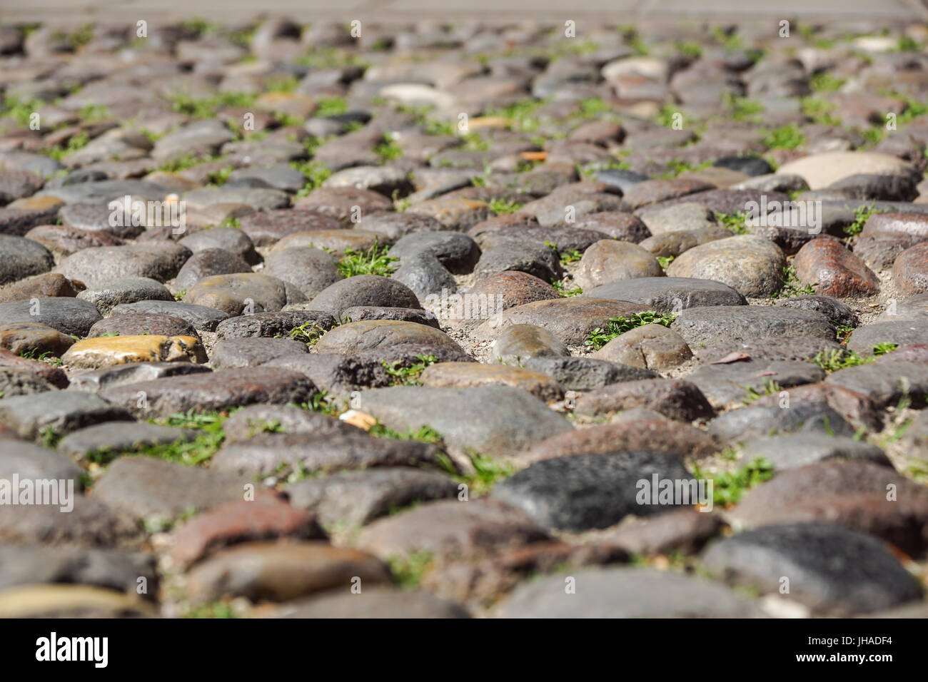 Ciottoli piastrelle per pavimento in prospettiva con selezione di messa a fuoco Foto Stock