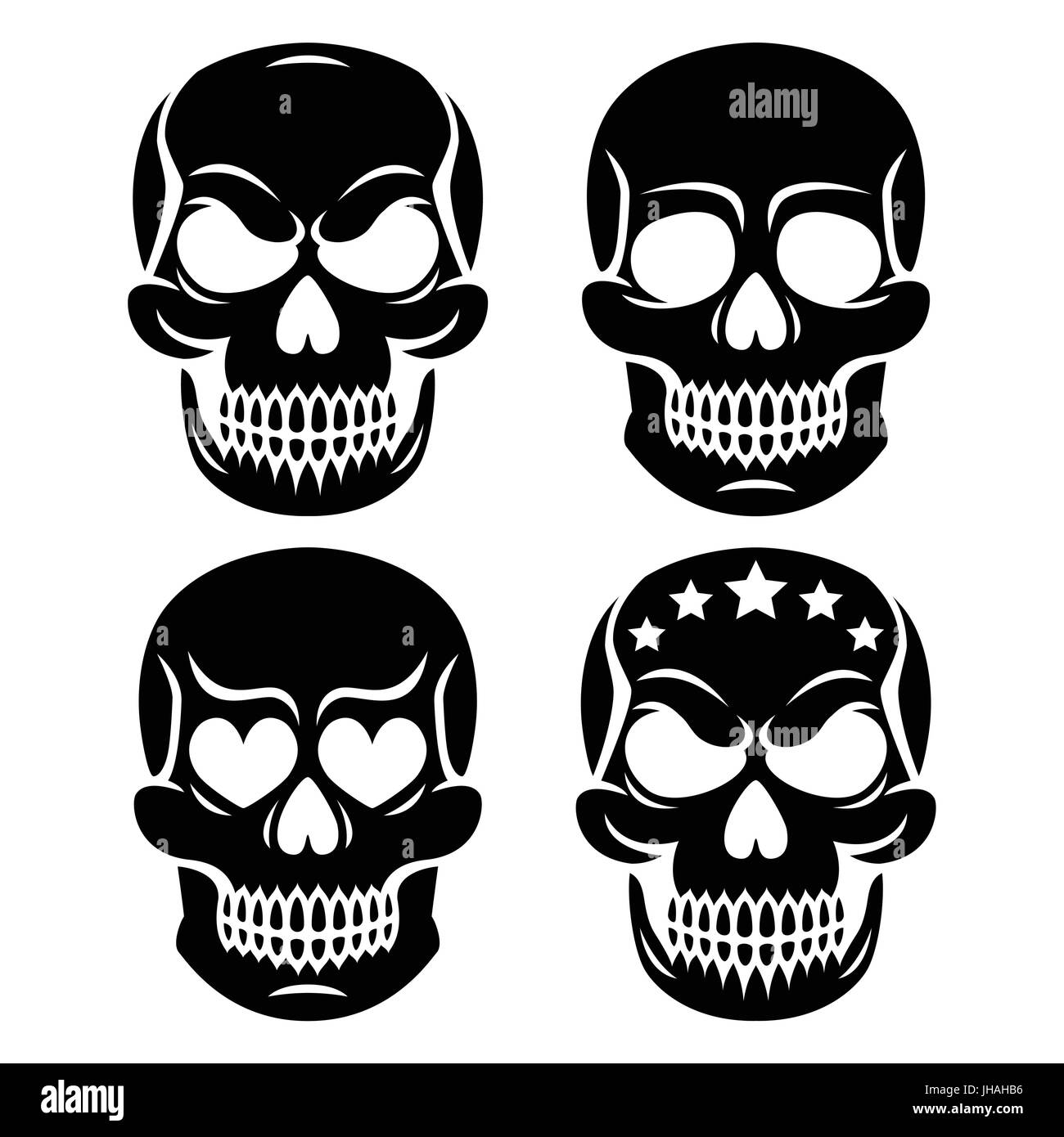 Halloween teschio umano design - la morte, il Giorno dei Morti Illustrazione Vettoriale