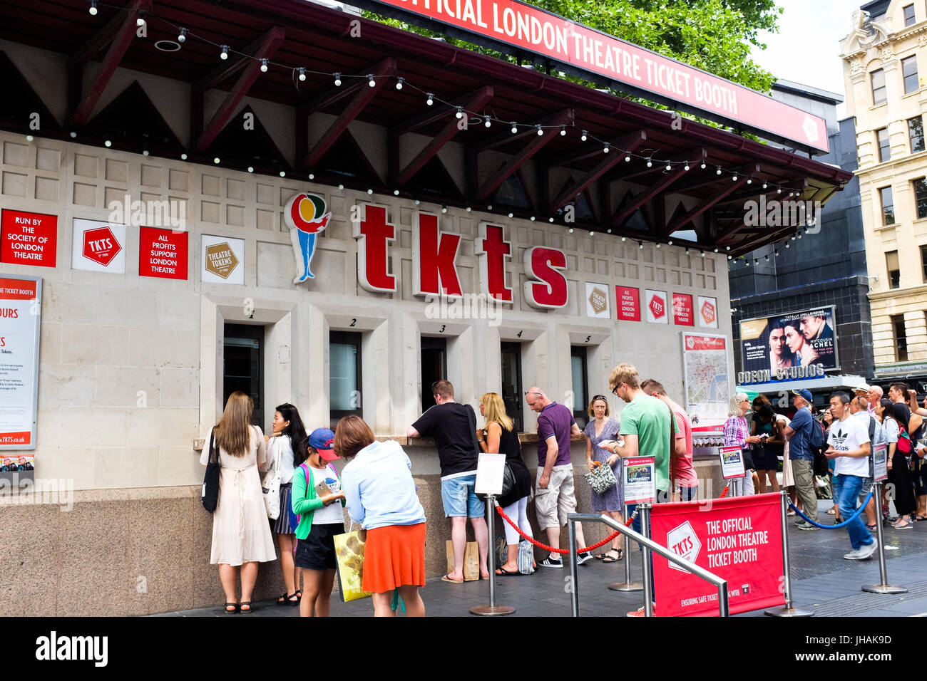 Il Theatre Ticket Booth in Leicester Square, Londra, Inghilterra. Foto Stock