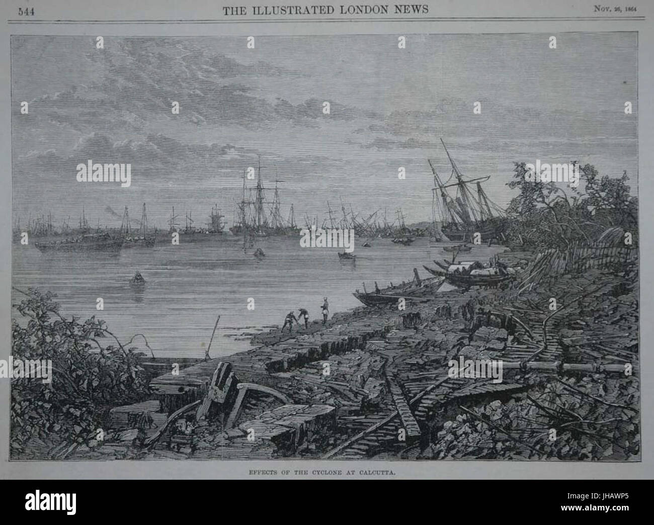 Effetti del ciclone a Calcutta dal Illustrated London News, 1864 un'altra vista Foto Stock