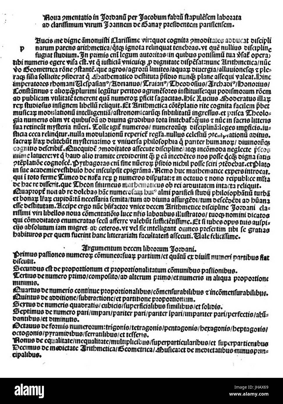 Jordanus - Demonstrationes in Arithmetica - 1354431 Foto Stock