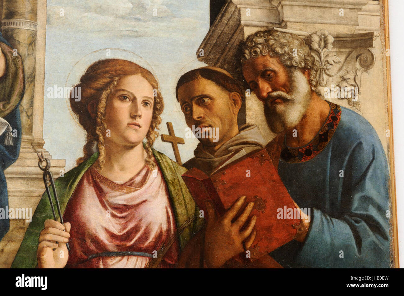 Madonna in trono col Bambino fra angeli e santi - Particolare 02 Foto Stock