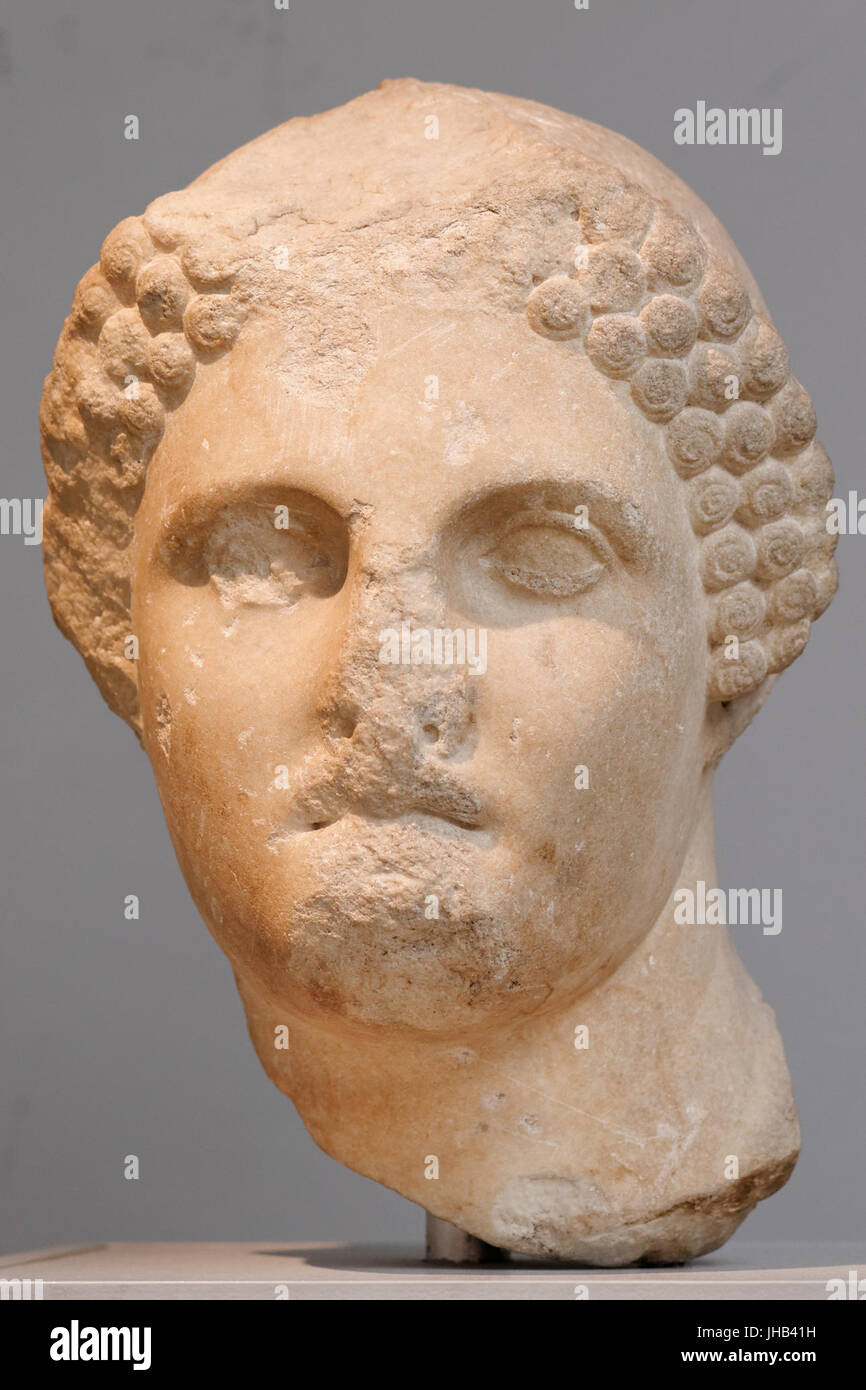 Testa di una statua colossale BM 1857.12-20.259 Foto Stock