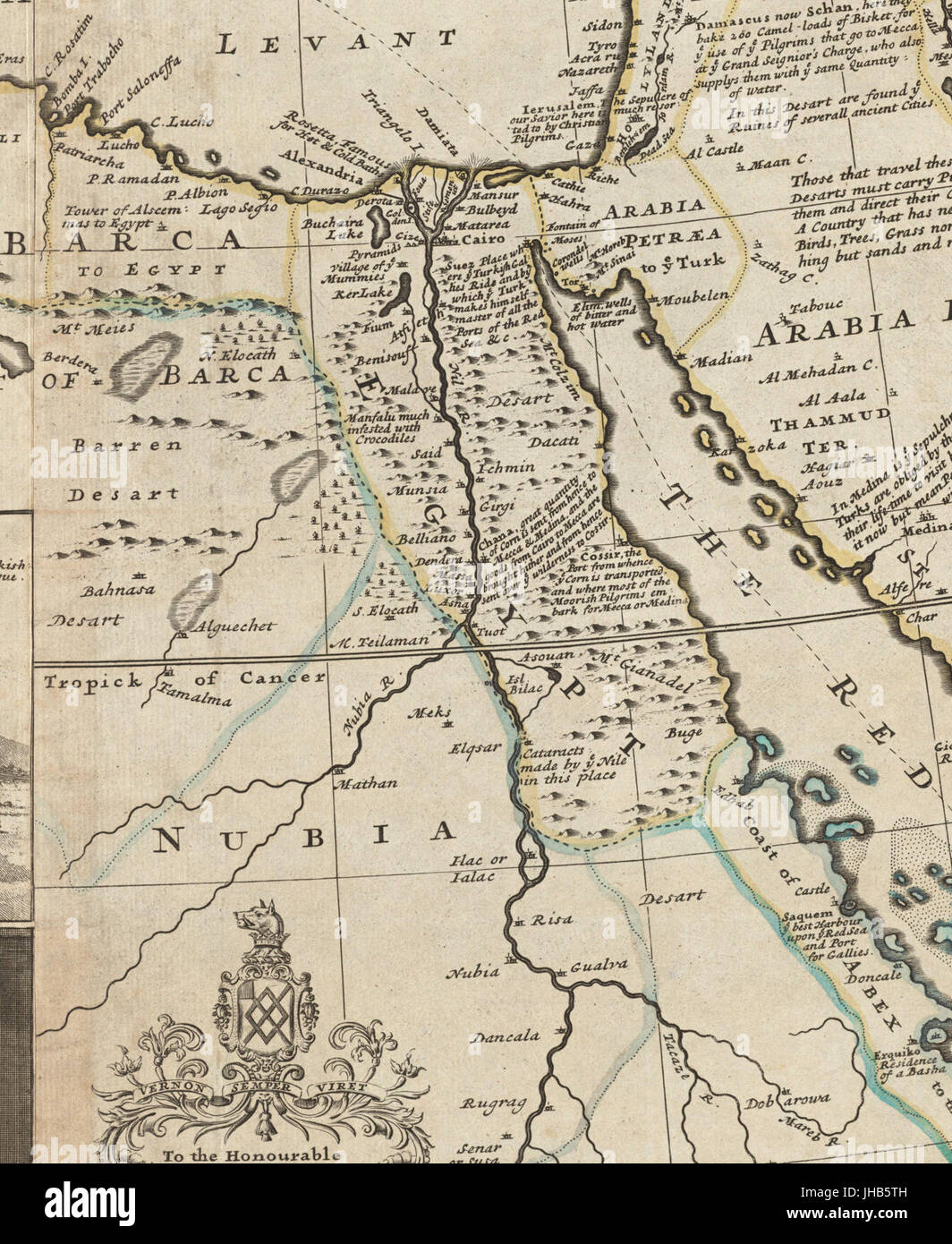 L'Egitto. Herman Moll. L'impero turco in Europa, Asia e Africa. 1752 (ritagliate) Foto Stock