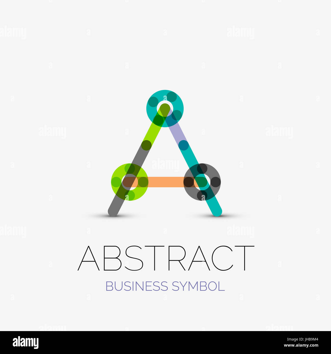 Lettera minimalista lineare icone business, loghi realizzati multicolore di segmenti di linea e. Simboli universali per qualsiasi concetto o idea. Il futuristico hi-tech, t Foto Stock
