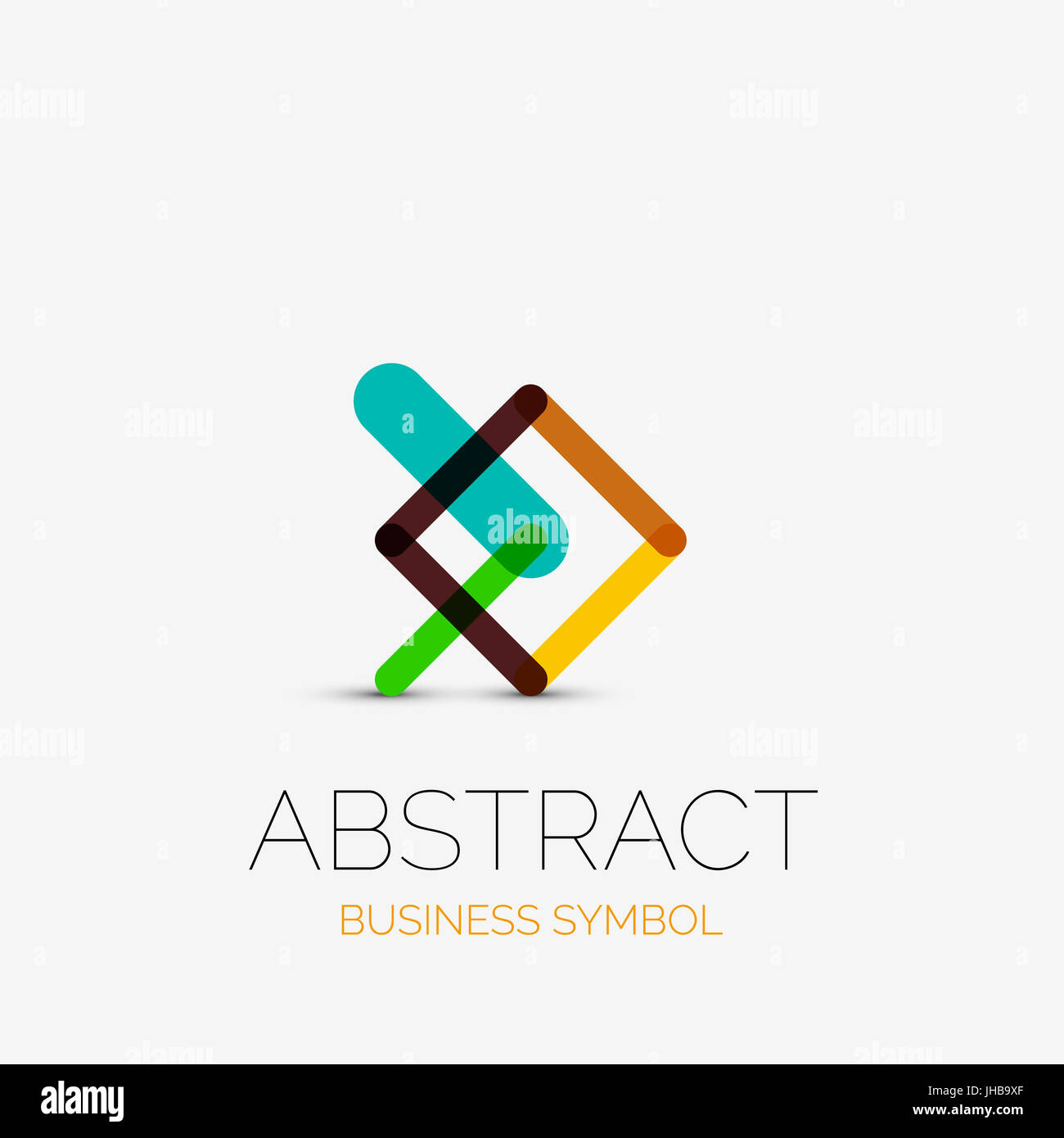 In stile minimalista lineare icone business, loghi realizzati multicolore di segmenti di linea e. Simboli universali per qualsiasi concetto o idea. Il futuristico hi-tech, technolo Foto Stock